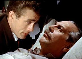 James Dean and Raymond Massey as Trasks