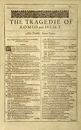 Romeo and Juliet in First Folio
